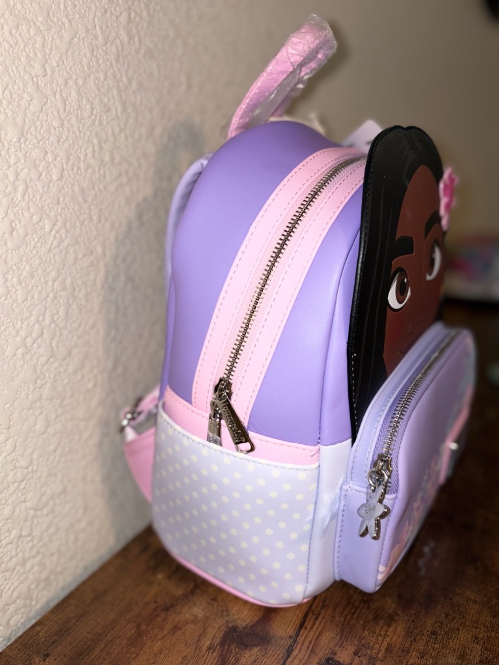 Disney Encanto Isabela Mini Backpack Purple Floral Loungefly Style NWT - Picture 3 of 5